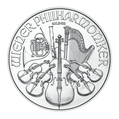 A picture of a Pièce autrichienne Orchestre philharmonique en argent de 1 oz (2023)